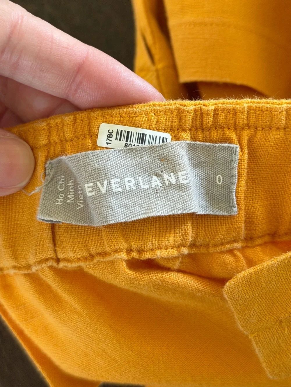 Everlane The Linen Square-Neck Jumpsuit in Marigold Yellow